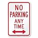 SmartSign 3M High Intensity Grade Reflective Sign, Legend "No Parking Anytime" with Arrow, 18" high x 12" wide, Red on White