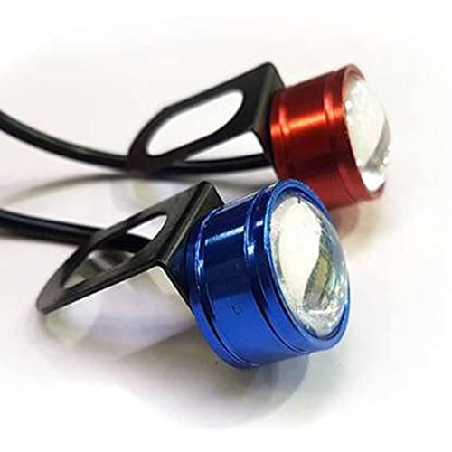 Image of A4S AUTOMOTIVE & ACCESSORIES 12V DC Waterproof Motorcycle LED Strobe Lights Motorcycle LED Flash Warning Brake Light Lamp Compatible for Motorbikes (1 Pair, Red and Blue)