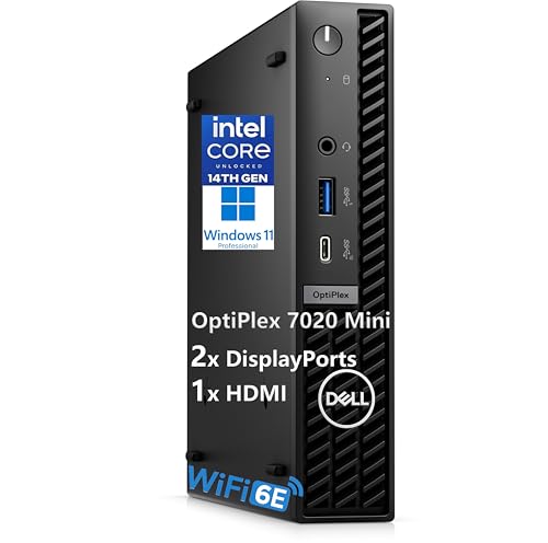 Dell 2026 OptiPlex 7000 Mini Business Desktop, Ultra-Compact for Office & Workspace, 14th Gen i3-14100T CPU, 32GB RAM, 1TB PCIe SSD, WiFi 6E, Triple Display Support (HDMI+2DP), Windows 11 Pro, Black