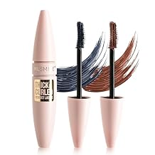 Grey + Brown Waterproof Mascara, Lashes Extension Mascara with Dual-Sided Brush, Great for Lengthening and Volumizing Eyelashes, Colored Tube Mascara Fiber No Clumping, Long Lasting, Smudge-Proof -B