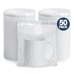 Self Seal Bubble Pouches – ALTERNIUM Bubble Bags for Packing, Packaging Filler for Moving – Cushioning Wrap for Fragile Items, Dish Packing Kit Shipping Supplies for Small Business – 50pcs, 7.5×8 Inch