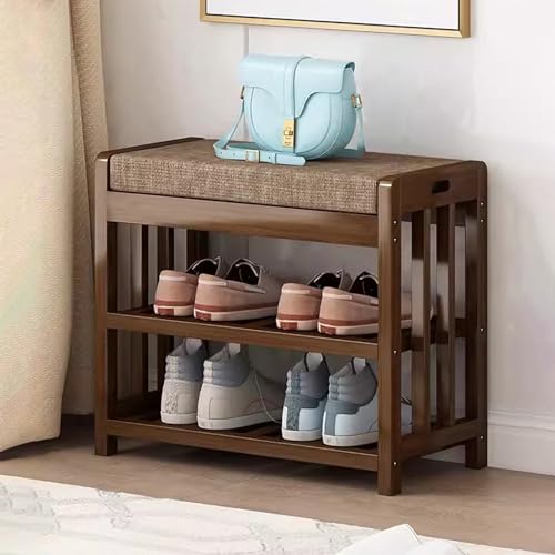 Meuble chaussures entrée avec banc rembourré pour changer de chaussures confortablement