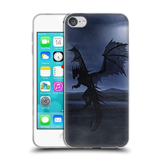 Head Case Designs Officiellt Licensierade Simone Gatterwe Darkness Fall Drakar Och Fängelsehålor Mjuk Gel Fodral Kompatibelt med Apple Touch 6th Gen/Touch 7th Gen
