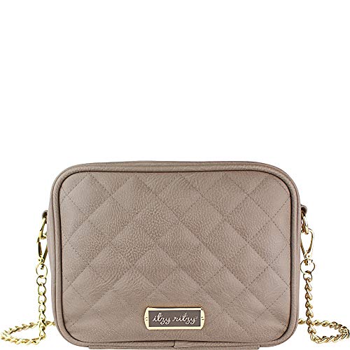 Itzy Ritzy Crossbody Diaper Bag – Features 6 Pockets & 2 Compartments; Includes Changing Pad; Taupe