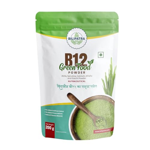 BILIPATRA B12 Green Food Powder, 200g | Plant Based Vitamin B12 S...