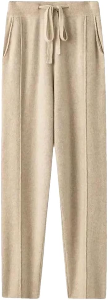 Women's Cashmere Pants High Waist Drawstring Loose Fleece Fitness Jogging Sweatpants with Pockets