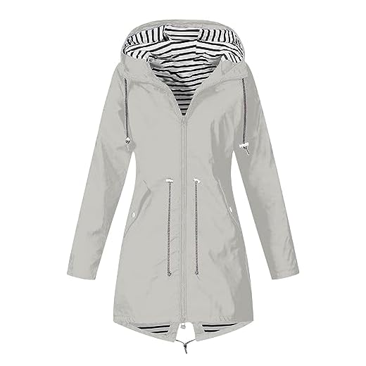 2025 Vêtements Imperméables Femme Veste Mi Saison Imperméable Manteau Coupe-Vent Manteaux Imperméables De Pluie pour Femme Vestes De Extérieur Blazer Coupe-Vent Avec Poches Et Doublure Pas Cher