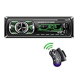 LSLYA Coche Stereo Retroiluminación de 7 colores Llamadas manos libres Bluetooth Radio FM Reproductor de MP3 compatible con control remoto del volante / carga rápida / disco U / AUX / USB