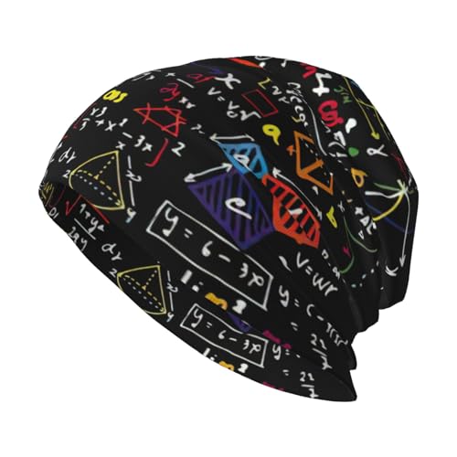CKGODGF Math Formula Print Winter Knit Hats,Soft Ski Hats,Skull Hats Black