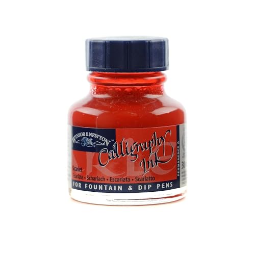 Winsor & Newton Calligraphy Ink Scarlet 1 oz. [Pack of 3 ]