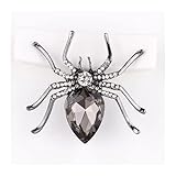 DYPASA Broche de Mujer Broche Singular extraña araña Negro Cristal Vidrio...