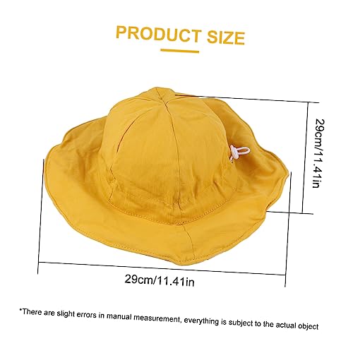 PartyKindom Breathable Double Sided Sun Hat for Boy Girl Cotton Fisherman Hat Sun Protection Cap for Lightweight Yellow Design2