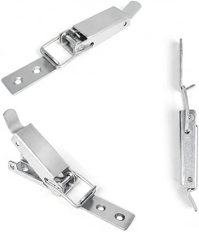 Pack of 10 Stainless Steel Toggle Latches, Lever Clasp, Box Closure, Corner Fastening, Toggle Latch, Adjustable Metal Lever Closure, for Boxes, Cupboards, Drawers