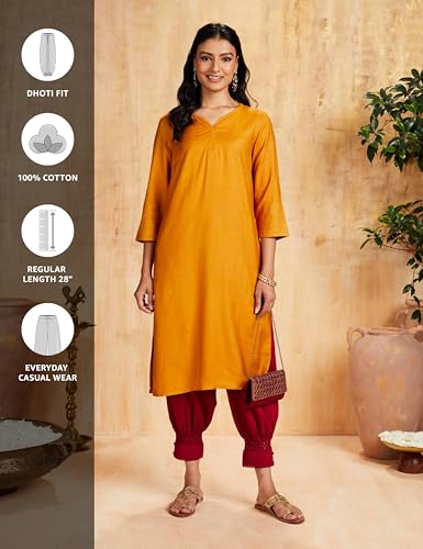Image of Amazon Brand - Myx Women's Relaxed Cotton Dhoti Pants (Available in Plus Sizes)