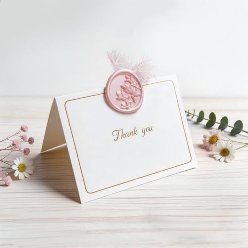 Pilloze 50Pcs Pink Olive Branch Wax Seal Stickers, 3D Self-Adhesive Pink Wax Seal Stickers for Envelope or Wedding Invitation Good Adhesion and Easy to Use — view 6