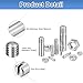 uxcell 10Pcs Slotted Cylindrical Pin, M2.5 x 6mm 304 Stainless Steel Dowel External Thread Locating Pin Slotted Screw with Nut for Cabinet Furniture Installation (GB878)