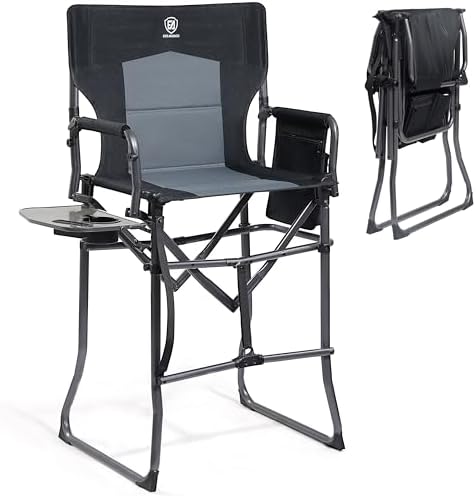 EVER ADVANCED Chaise de Camping Pliante, Hauteur d'assise 78CM, C...