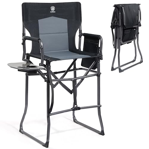EVER ADVANCED Portable 30.7" Seat Height Tall Camping Directors Chair by EVER ADVANCED - Used condition - CA$125.54