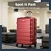 RMW Suitcase Large Medium Cabin Size | Hard Shell | Lightweight | 4 Dual Spinner Wheels | Trolley Luggage Suitcase | Hold Check in Luggage | TSA Combination Lock (Red Wine, Medium 24")