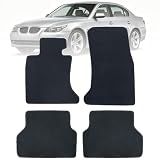 GXARTS Custom Fit Car Floor Mats Fit for BWM E60 525i 528i 530i 535i 550i 2004-2010 | Waterproof Velour Carpet Floor Liners Full Set, All-Weather Protection with Anti-Skid Retaining Buckle, Black