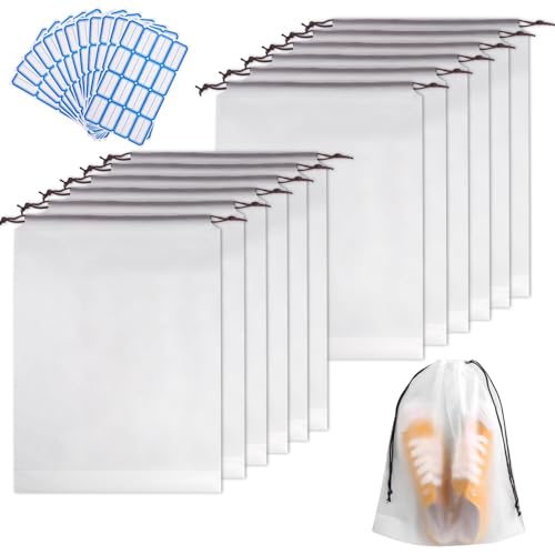 12 Pièces Sac à Cordon Anti-Poussière pour Chaussures, 30 × 40cm Organisateur Portable de...