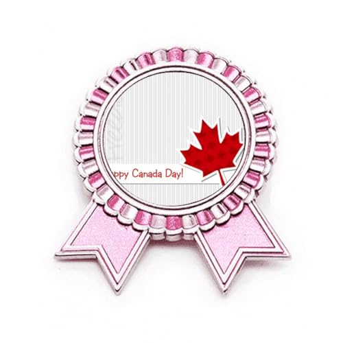 Broche en érable rose M en métal pour célébrer la fête du Canada