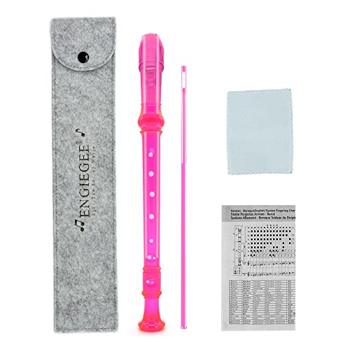 SJOYS ENGIEGEE 8-Hole Soprano Descant Recorder Kids Music Flute with Cleaning Rod & Case Bag For...