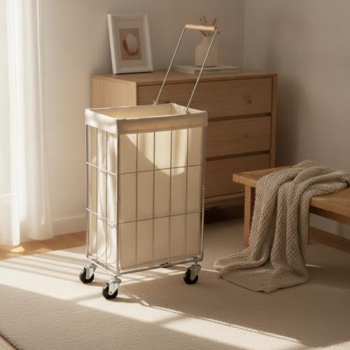 Carrito lavandería vertical plegable predolo para ahorrar espacio en baños pequeños 3