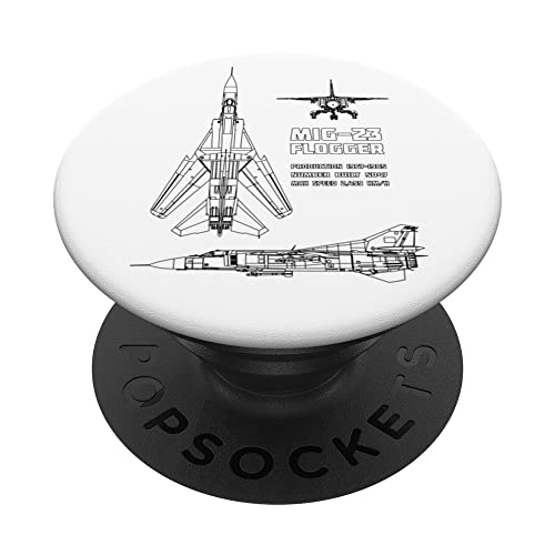 Diagramma del fustigatore dell'aereo da caccia russo MiG-23 PopSockets PopGrip Intercambiabile