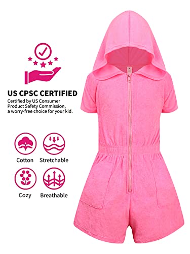 Wytbaby Girls Swim Cover Up Kids Hooded Zip Up Beach Terry Cloth Swimsuits Bathing Suits Cover Ups For Swimwear With Pockets Blue #TOP3
