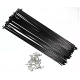 Electric Bike Spokes 36pcs Set - Durables Black Hardened Spokes for Electric Bicycles, Reinforced Alloy Design for High Load Capacity, Fits Multiple E-Bike Models with Included Nuts(166MM) - Image 1