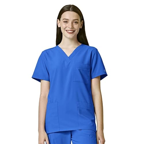 Wonderwink W123 Unisex 4 Pocket Utility Scrub Top, Royal, 3X #TOP8
