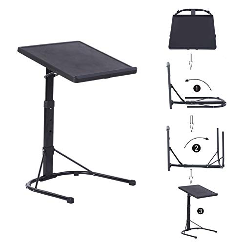 Mueble Cosy para Ordenador Plegable, portátil, Mesa Auxiliar, Altura Ajustable, para Escritorio, Dormitorio, sofá, Cama, Metal, 44 x 44 x 58,5-70 cm
