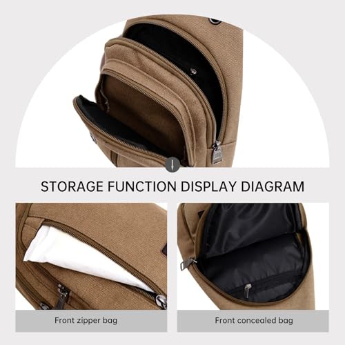 Men's Retro Fashion Solid Color Canvas Crossbody Bag Stylish Durable Perfect for Daily Use and Travel4