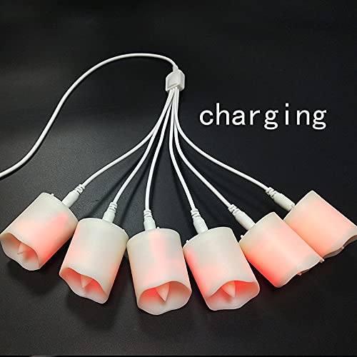 Actpe Rechargeable Led Electric Candle Light Flameless Flashing Home Dinner Decoration Christmas Wedding Birthday Party Celebration Halloween Tea Lights With Timer & Remote, Pack Of 6 #TOP3