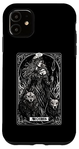 Carcasa para iPhone 11 Artemisa Tarot Card Hunting God Greek Goddess