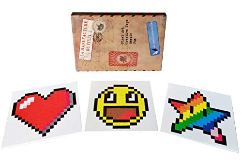La Manufacture du Pixel - Trois Tableaux de mosaïques Autocollantes au numéro avec Fixations au Mur - Pixel Art, Loisir Créatif, Mosaïque, Fun !