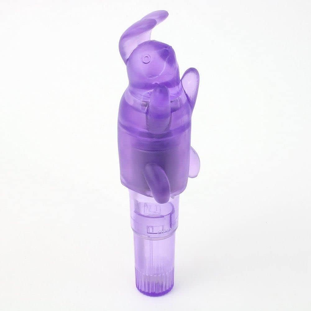 Clitoral Vibrator for Women – Bunny Ears Stimulator with Jelly Soft Tip – Clit Massager for Beginner Pleasure – Powerful Vibrations – Compact Purple Bullet Vibrator for External Use