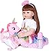 GAOFQ Carino 24 Pollici 60 cm Reborn Baby Doll Capelli Lunghi Ragazza Bambola Morbido Silicone Baby Real Life Baby Dolls Giocattolo per Bambini