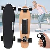 DOZPAL Patineta eléctrica con Control Remoto, Velocidad máxima de 13.6 mph, Alcance de hasta 5 Millas para Principiantes y Adultos, Ajuste de 4 velocidades, Longboard de 26.7 Pulgadas para Adultos