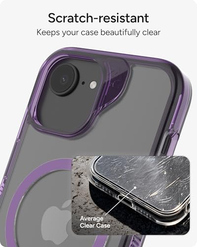 Image of ZAGG Santa Cruz Snap Case for iPhone 17e / 16e / 15 /14 / 13-13ft Drop Protection, Wireless Charging Compatible, Graphene Strength, 70% Recycled Material, Anti-Scratch, Clear, Hyacinth Purple