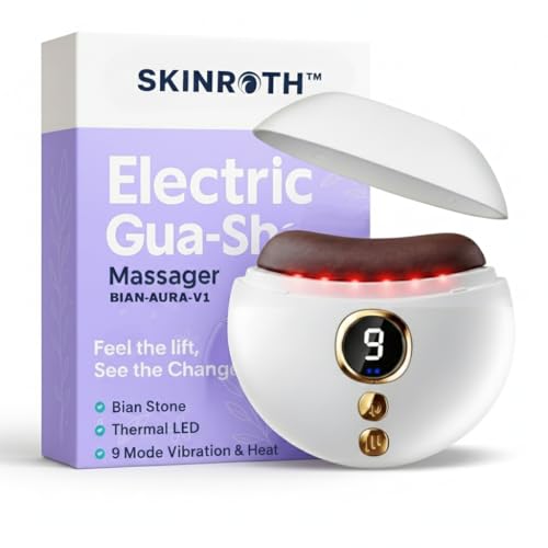 Image of Bian-Aura-V1 Electric Gua Sha Massager | Face Lift & Skin Tightening | Red Light & Heat Therapy | 9 Vibration Modes | Boosts Serum Absorption