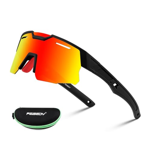 FEISEDY Kids Teens Baseball Polarized Sunglasses Sports Cycling Glasses for Youth Boys Girls Age 8-16 B0157