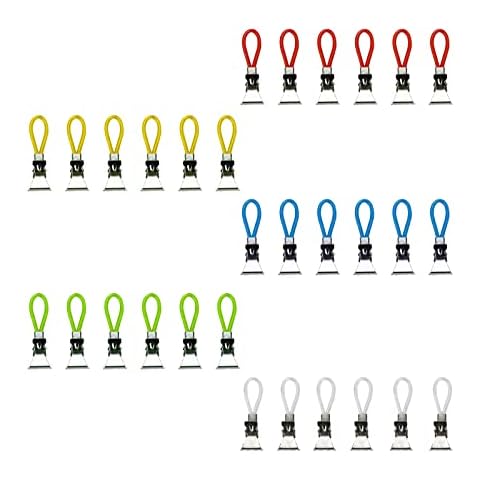 Sscon 30 Pcs Kitchen Towels Clip Colorful Metal Hanging Towels Clip Cloth Hook Clip Hangers(Red, Blue, Green, Yellow, White) Cover