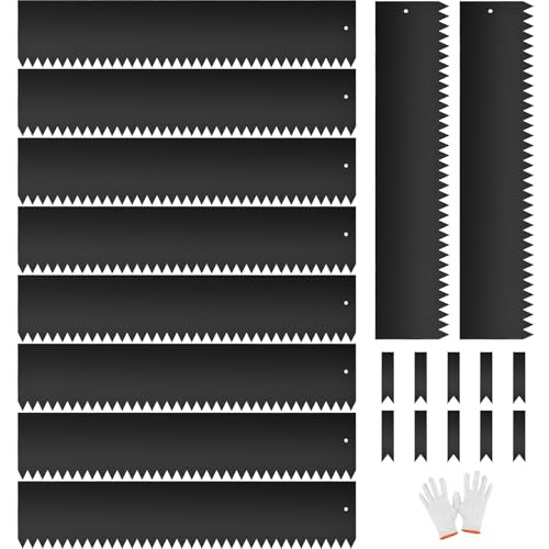 33FT Galvanized Steel Landscape Edging, 40" x 6" Metal Edging for Landscaping with 10Pcs Stakes & Gloves, Metal Garden Border for Garden Design, Yard, Tree Rings, Pathway, Divider(10 Pack)