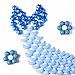GOGOSO Ball Pit Balls Stars Moon Shapes Plastic Pitballs for Toddler Play Tent Baby Photo Props Kids Pool Water Toys Kiddie Pool Party Decor, Pearl Blue+Cream Blue+White,100PCS