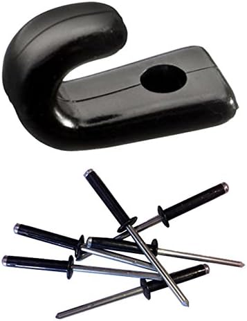 10 J-Hooks & 10 Rivets for Kayak Bungee Cord - Lashing Hook