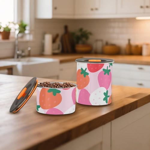 Contenedor para café diseño fresa rosa en acero inoxidable miniatura 7