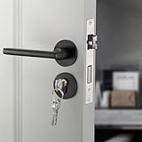 Ensemble de poignées de porte : Cette poignee de porte interieur mesure 22 × 16 × 7 cm et convient aux portes d'une épaisseur de 30 à 50 mm (veuillez vérifier les dimensions avant l'achat). Elle est livrée avec un kit d'installation complet, comprenant le mécanisme de verrouillage, les boulons, les vis et tout le matériel de montage nécessaire. L'installation ne prend que quelques minutes