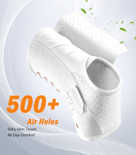 Image of Slim-Fit Ankle Brace for Sprained Ankle, Quick Lace Up Ankle Support for Women Men with 2 Auto-Shaped Pads, Air Fabric Cool Ankle Stabilizer for Injury Recover, Running,Sports, White,L